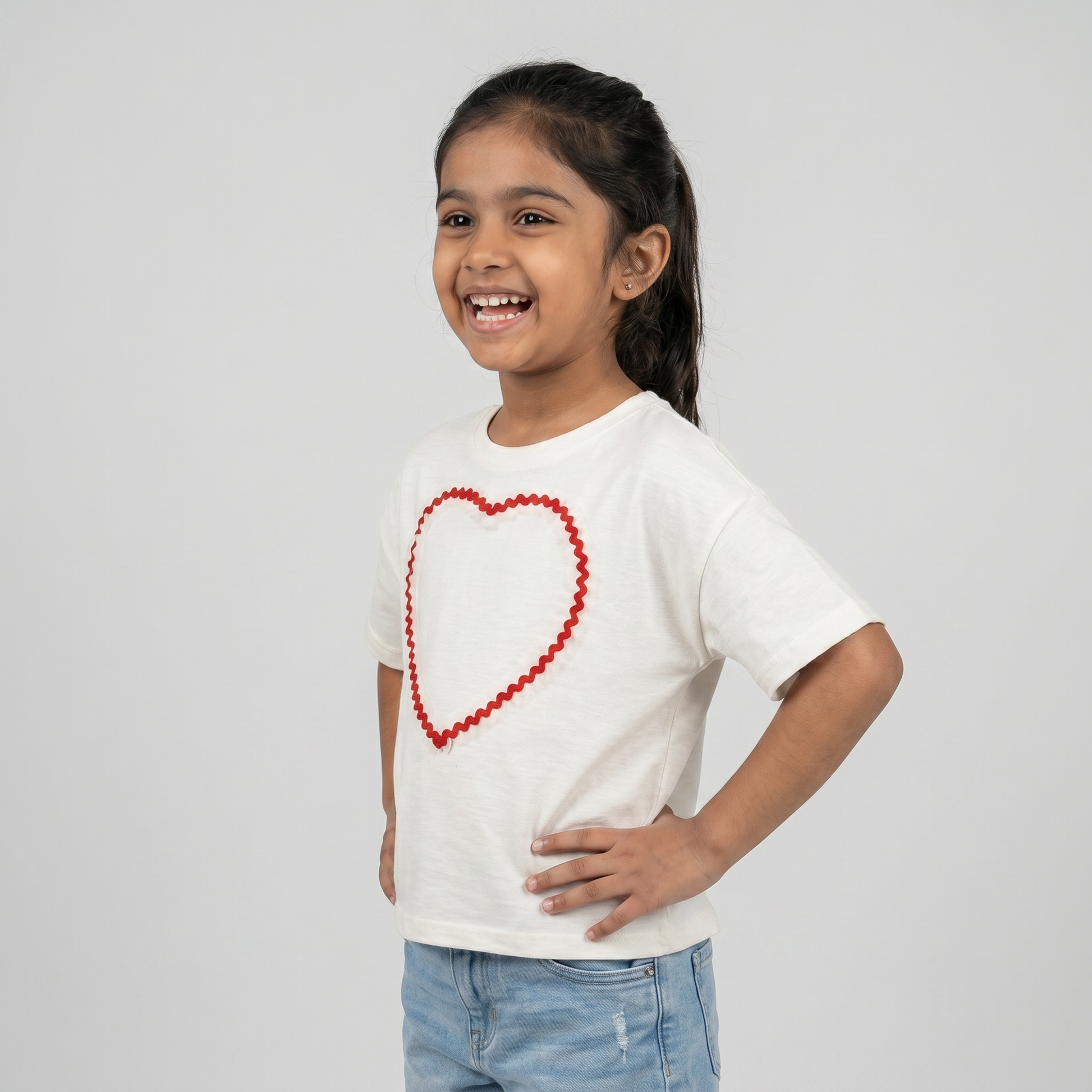 Girls Embellished Crew Neck T-Shirt