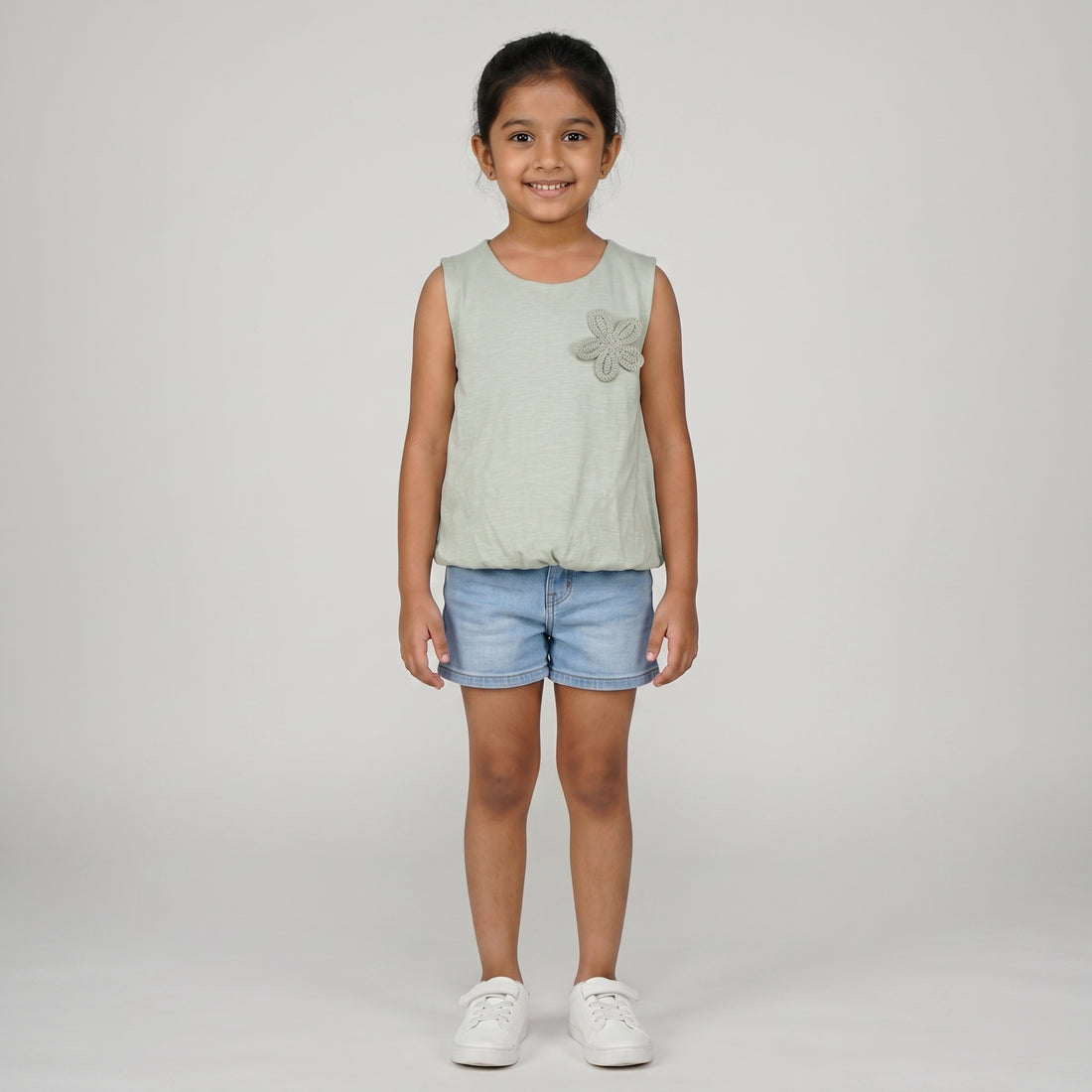 Girls Cotton Boxy Fit T-Shirt