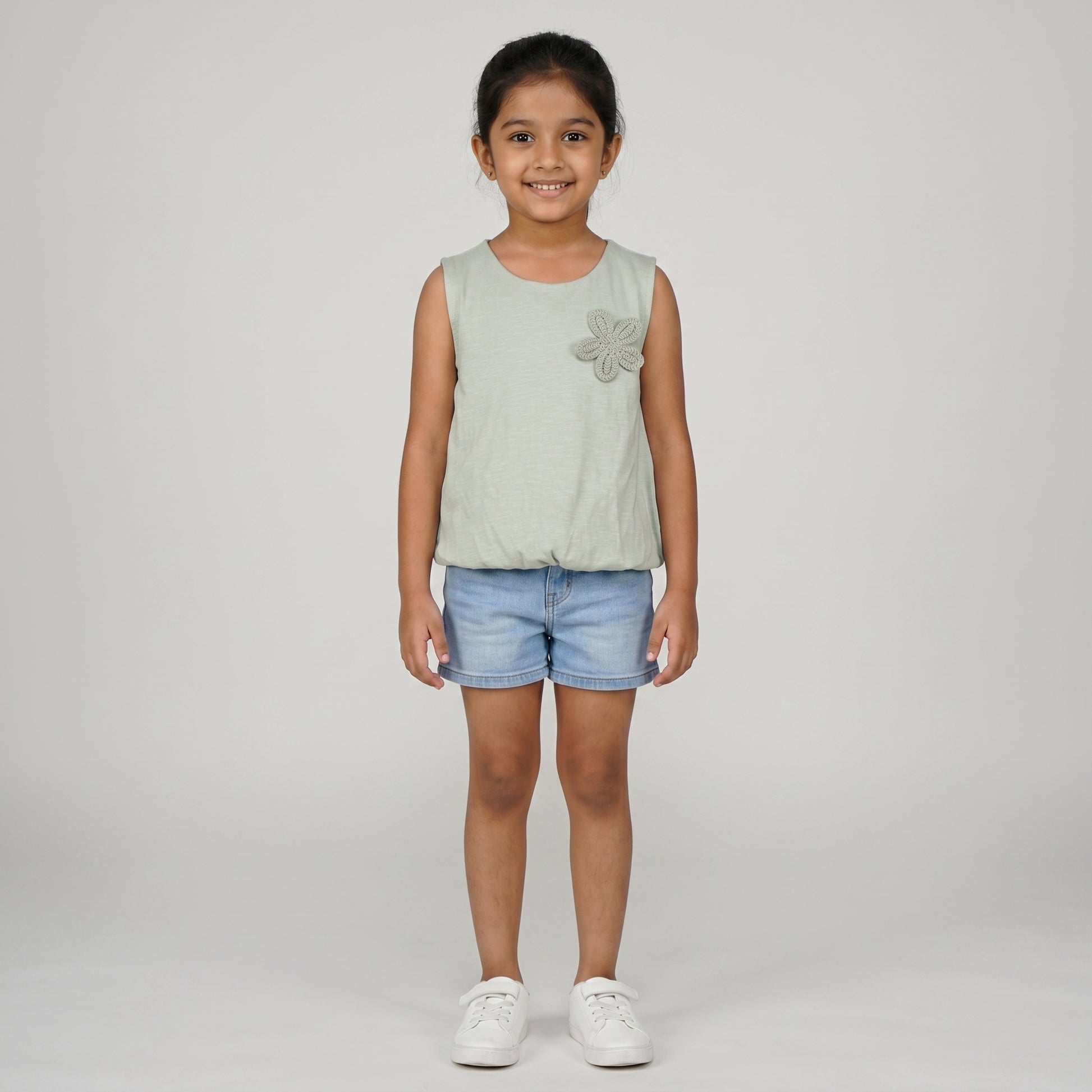 Girls Cotton Boxy Fit T-Shirt