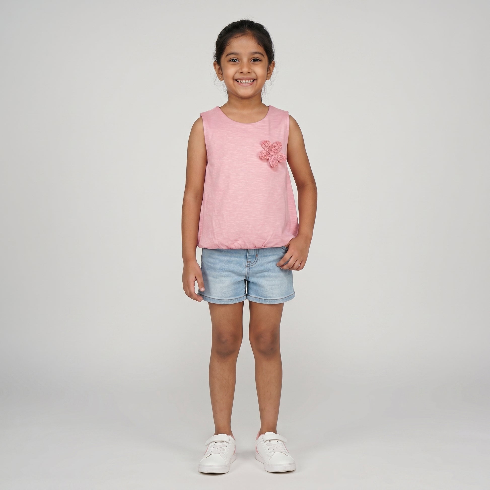 Girls Cotton Boxy Fit T-Shirt