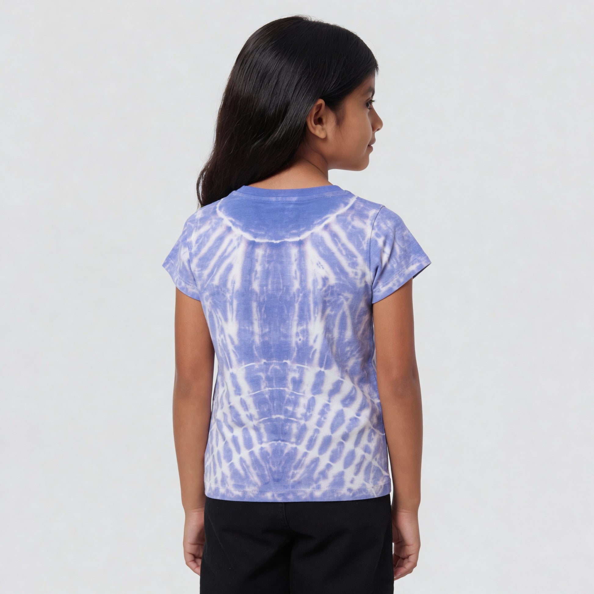 Girls Cotton Tie - Dye Pop Petals T-Shirt