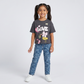 Girls Cotton Printed Crew Neck Boxy T-Shirt