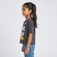 Girls Cotton Printed Crew Neck Boxy T-Shirt