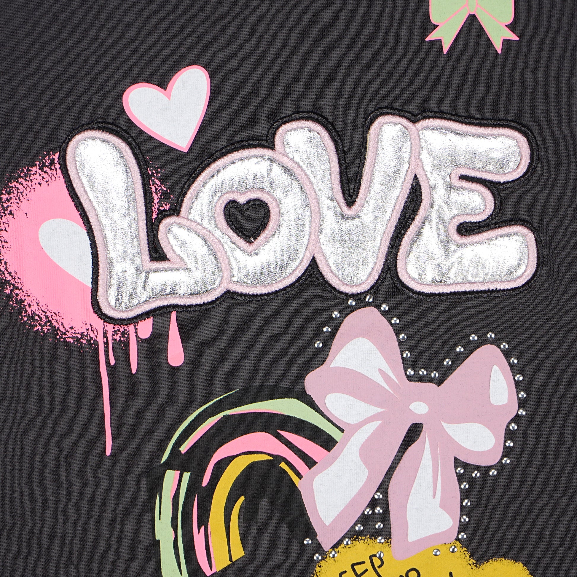 Girls Cotton Printed Crew Neck Boxy T-Shirt