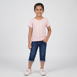 Girls Embellished Crew Neck T-Shirt