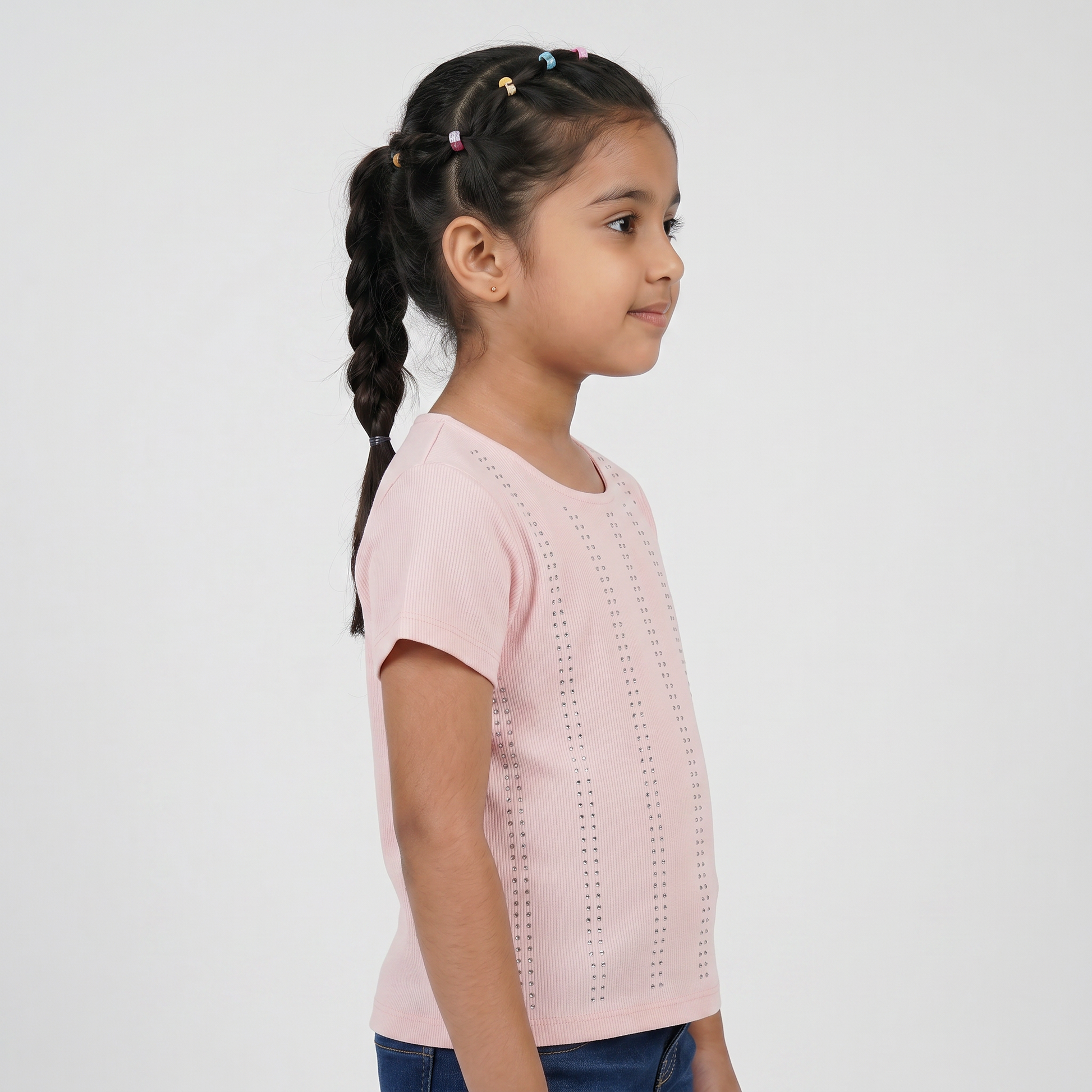 Girls Embellished Crew Neck T-Shirt