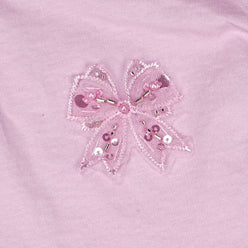 Girls Cotton Embellished Crew Neck T-Shirt