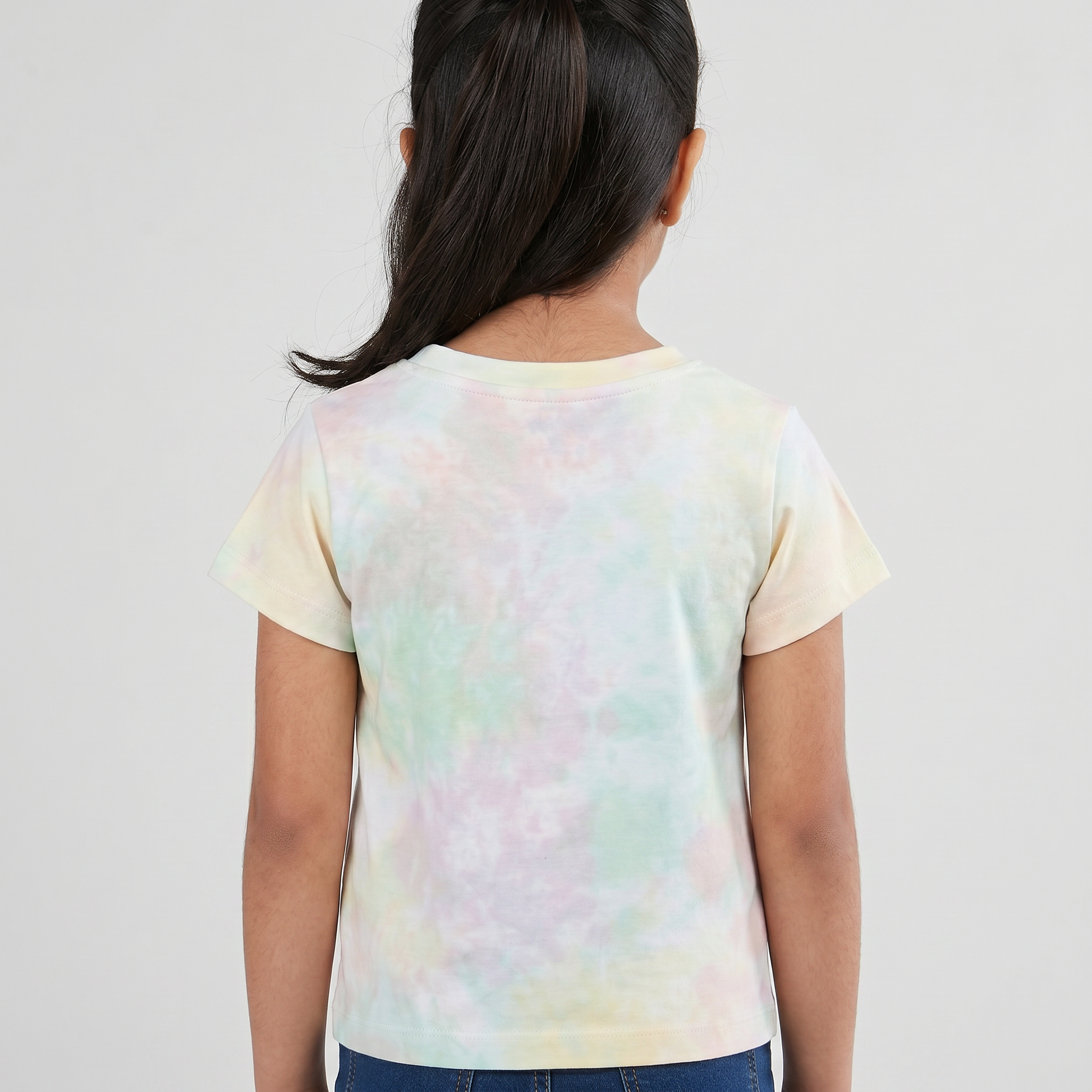 Girls Cotton Embellished Crew Neck T-Shirt