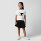 Girls Crew Neck Half 3D Bow Crinkle T-Shirt