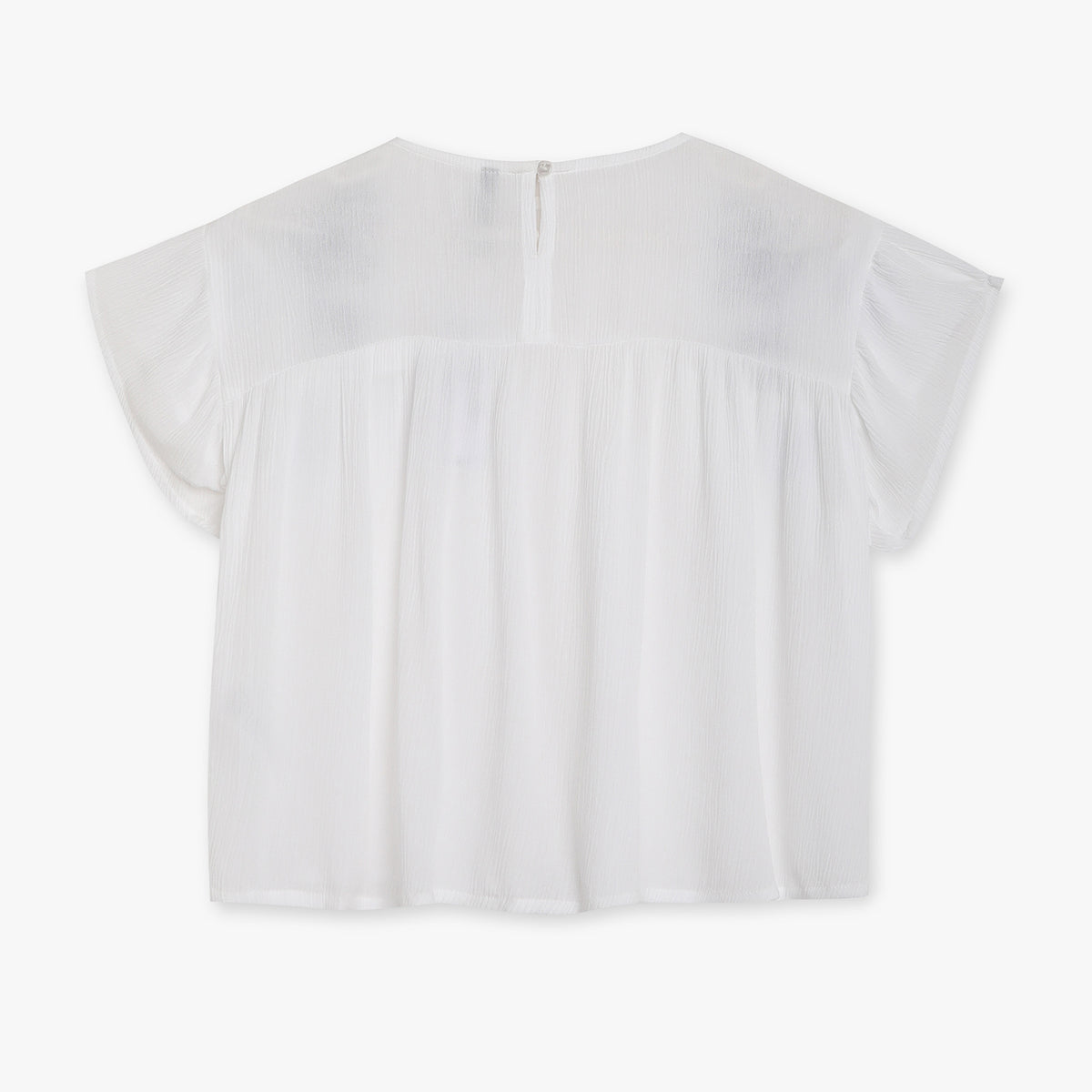 Girls Flare Fit Embroidered Round Neck Top