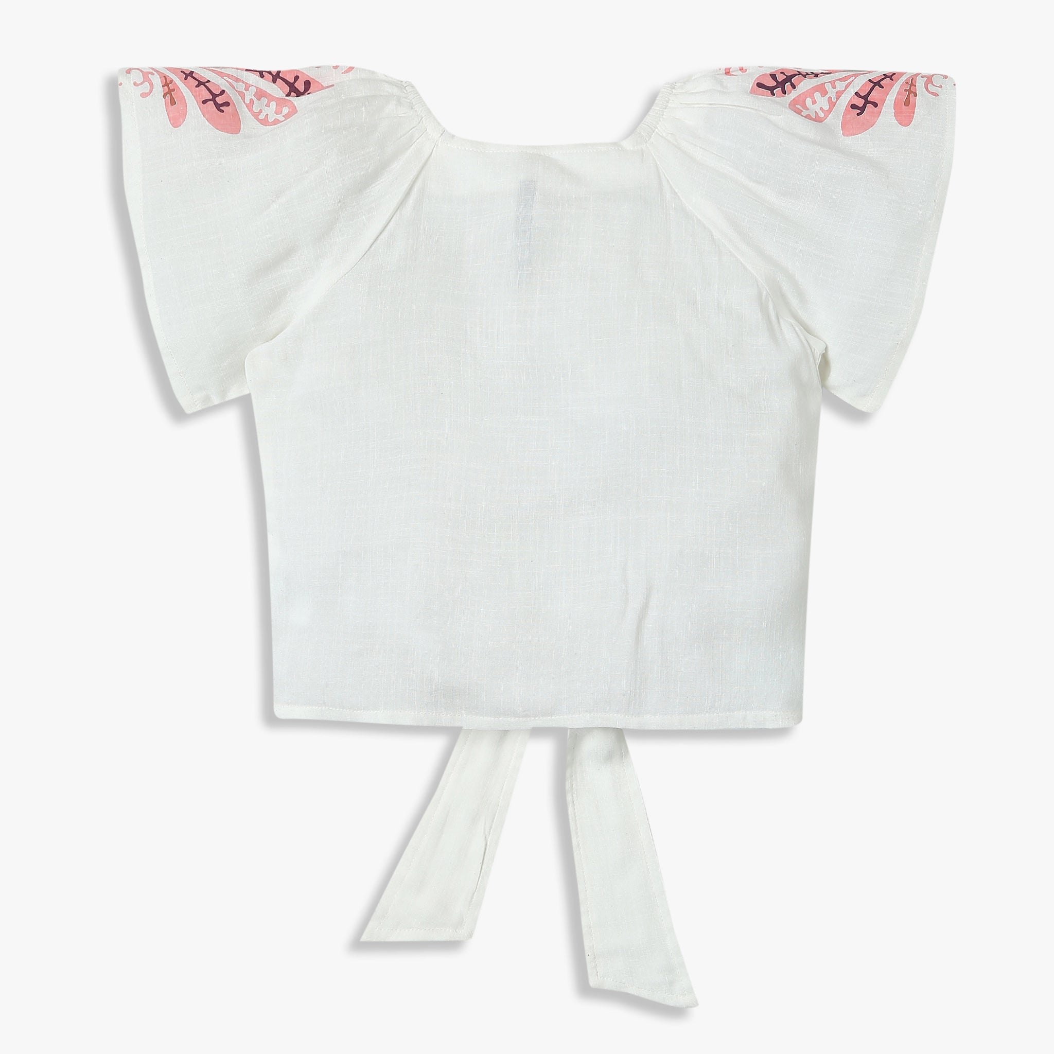 Girls Printed A-Line Tie-Up Top