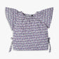 Girls Printed A-Line Binding Tape Detail Top with Flared Raglan Sleeve Fabric Top