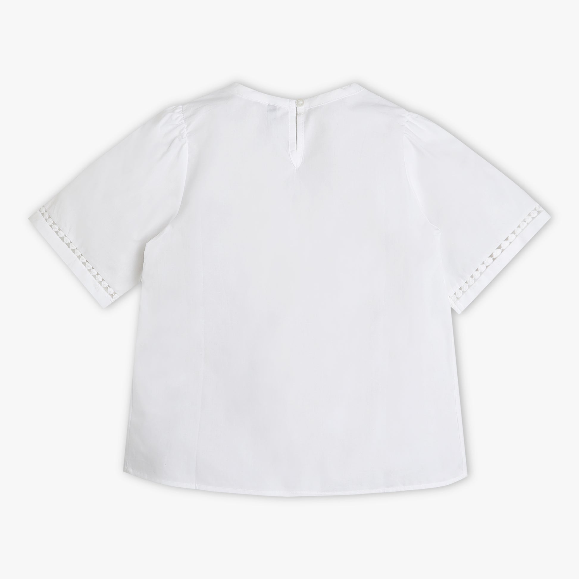 Girls Regular Fit Solid Round Neck Top