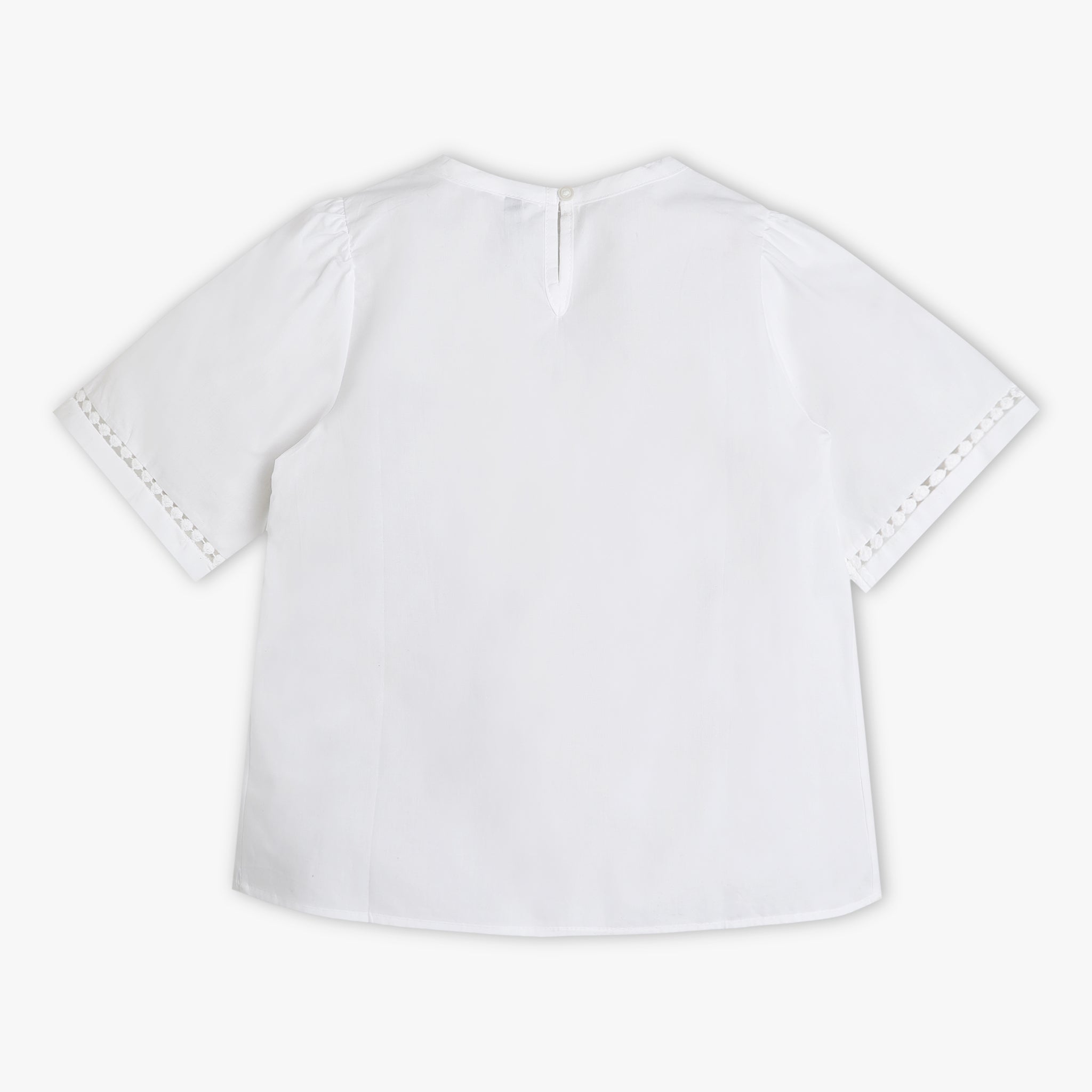 Girls Regular Fit Solid Round Neck Top