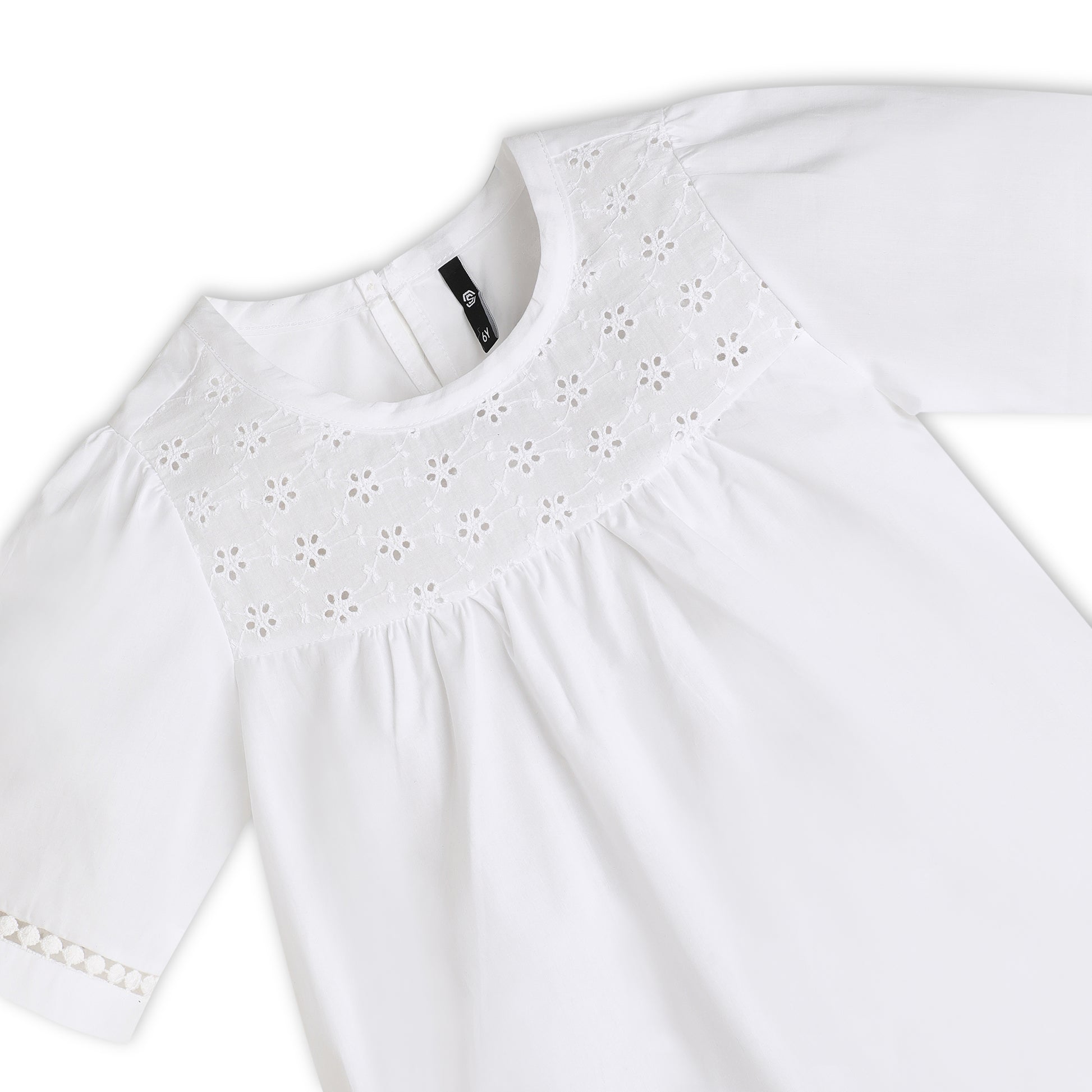 Girls Regular Fit Solid Round Neck Top