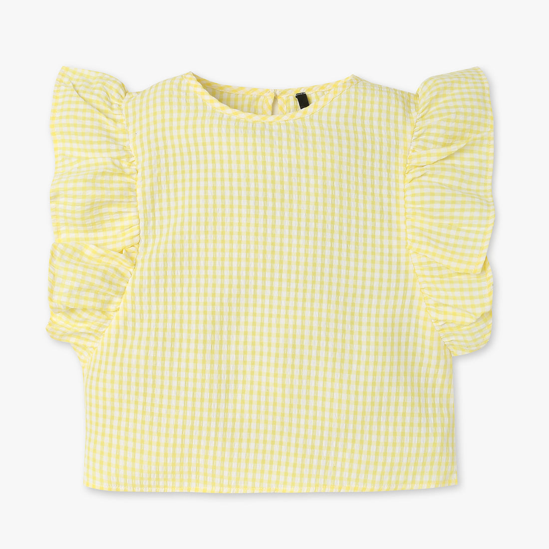 Girls Checkered Viscose Cropped Top