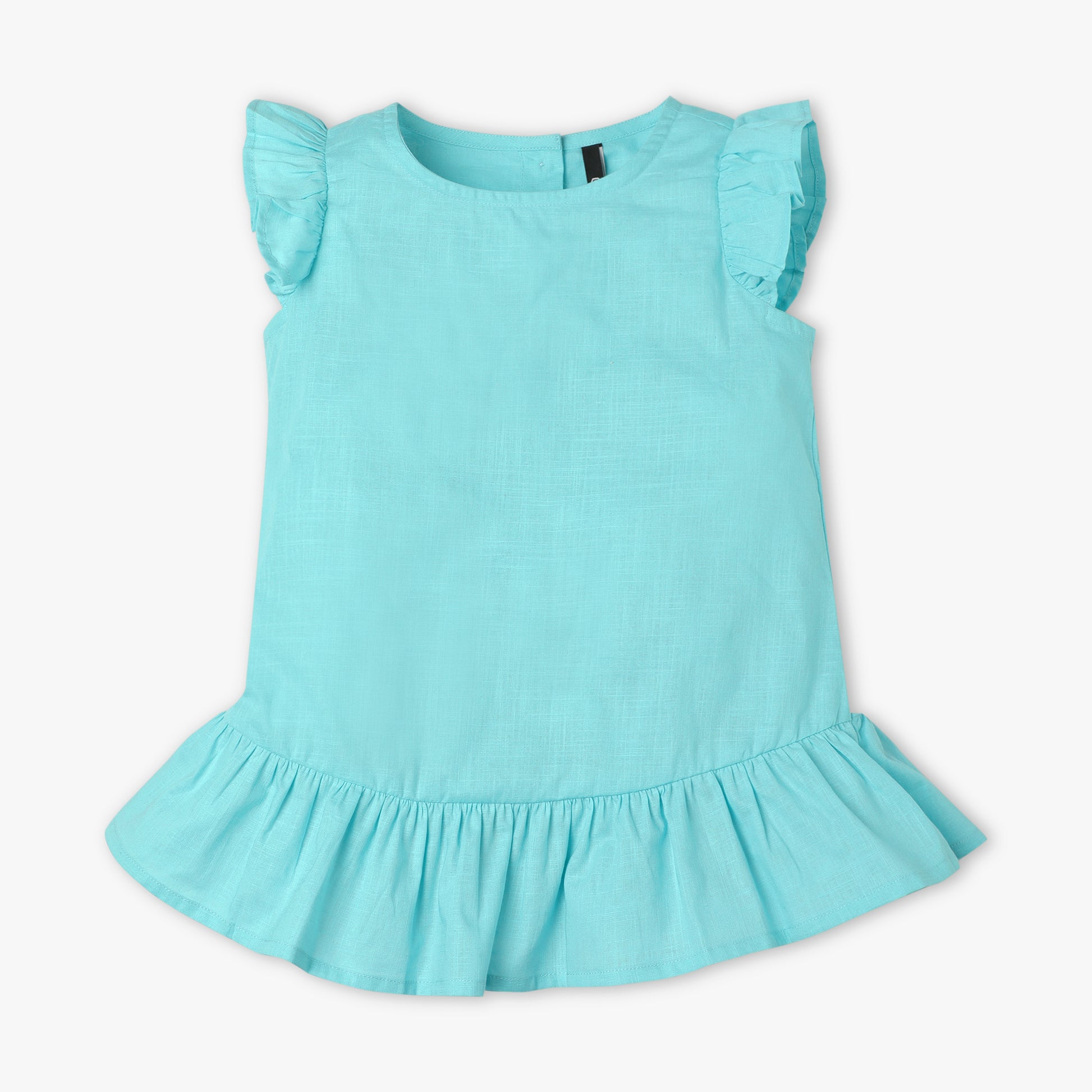 Girls Regular Fit Round Neck Solid Top