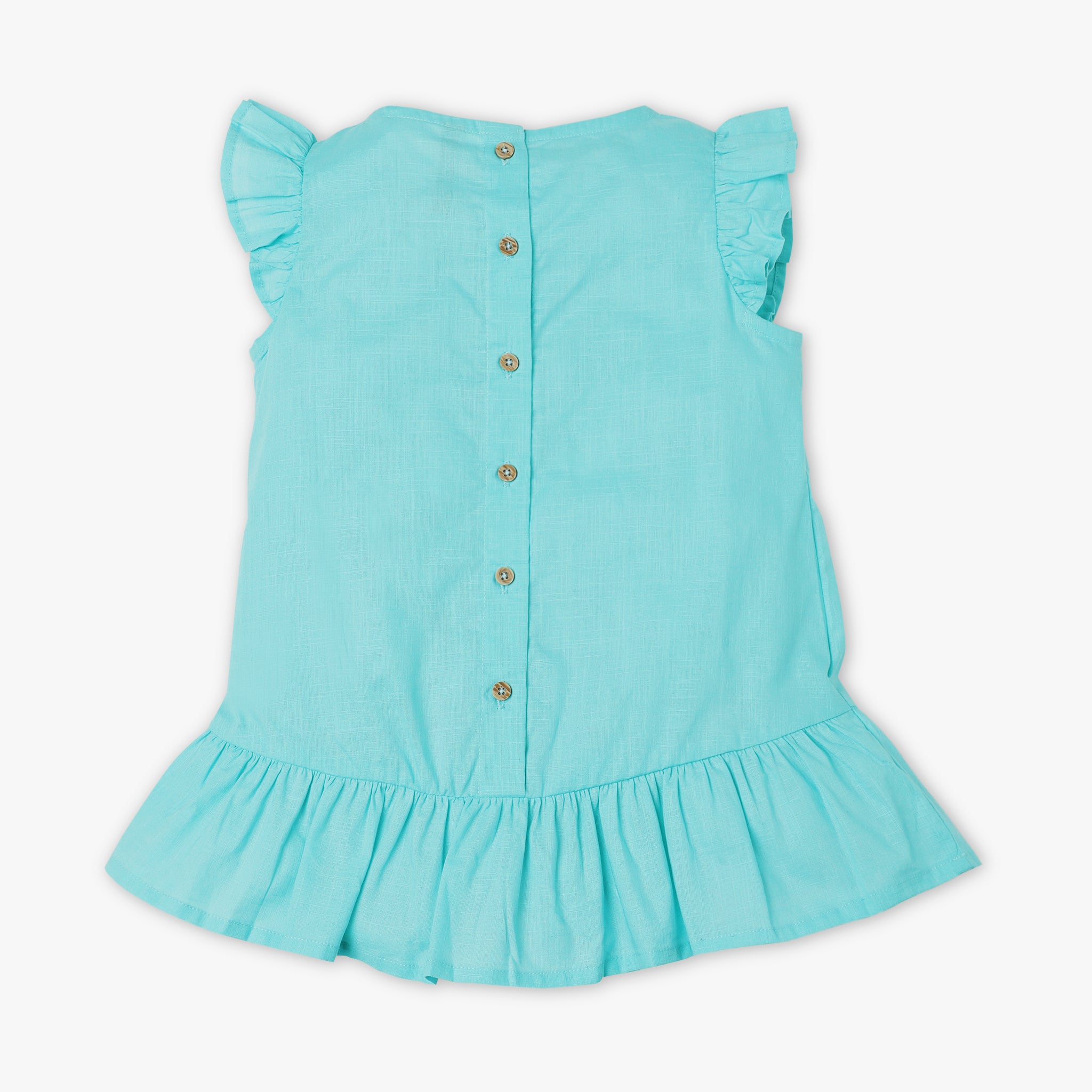 Girls Regular Fit Round Neck Solid Top