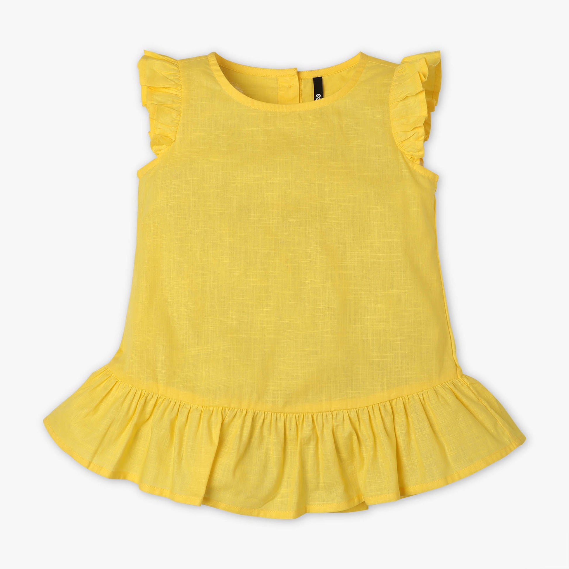 Girls Regular Fit Round Neck Solid Top
