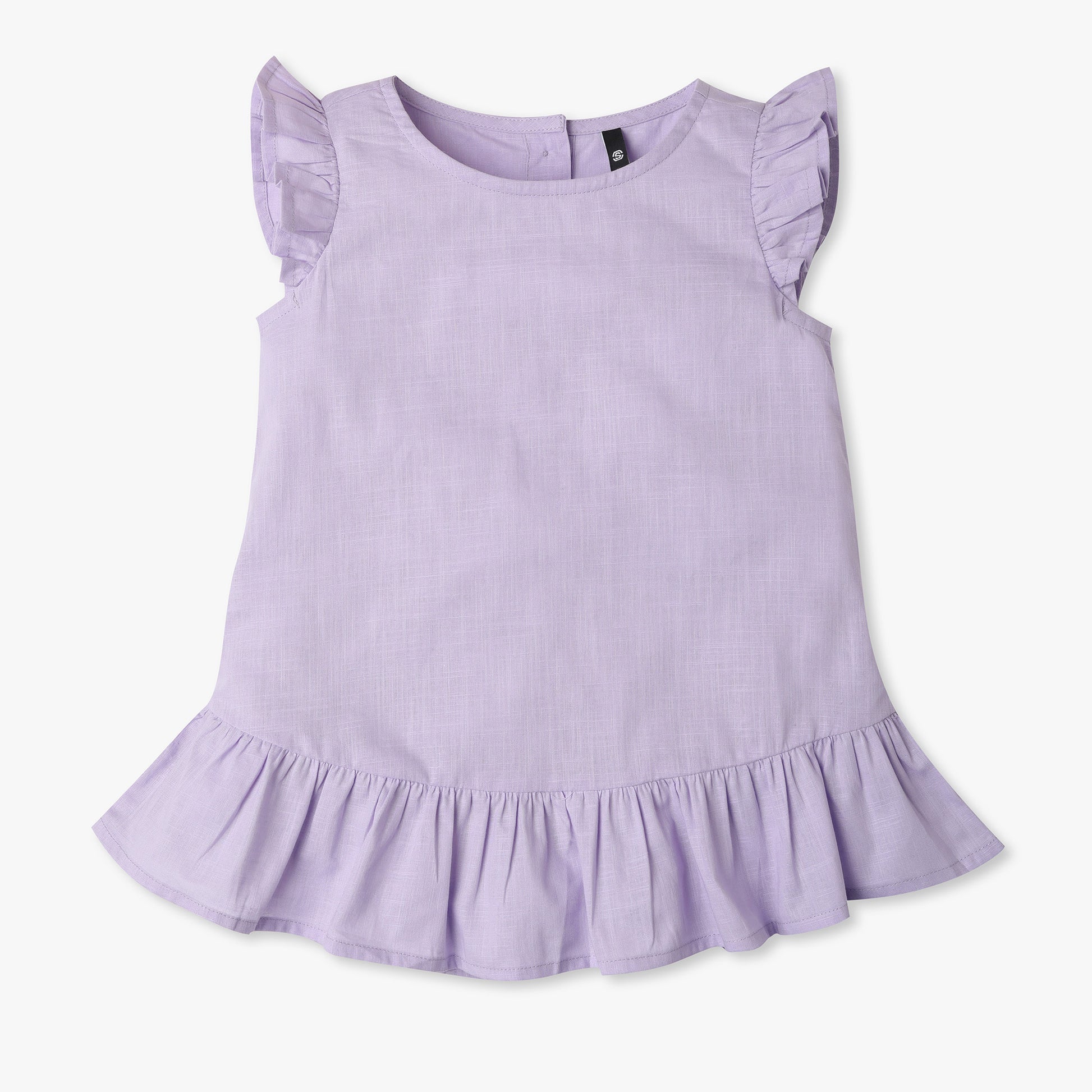 Girls Regular Fit Round Neck Solid Top
