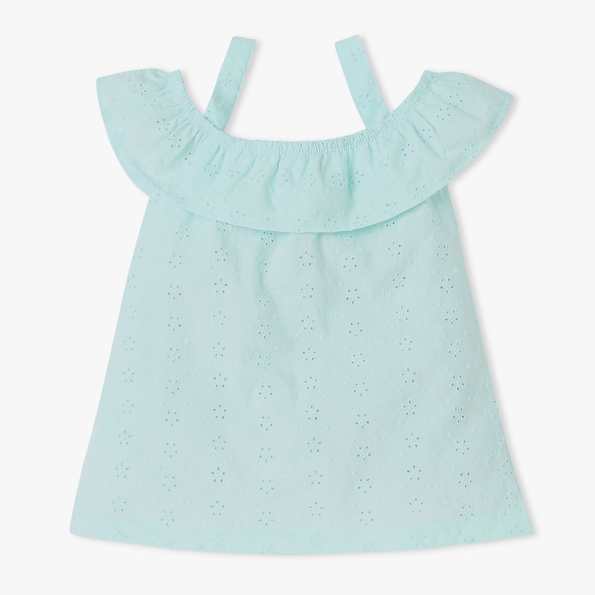 Girls Schiffli Woven Top