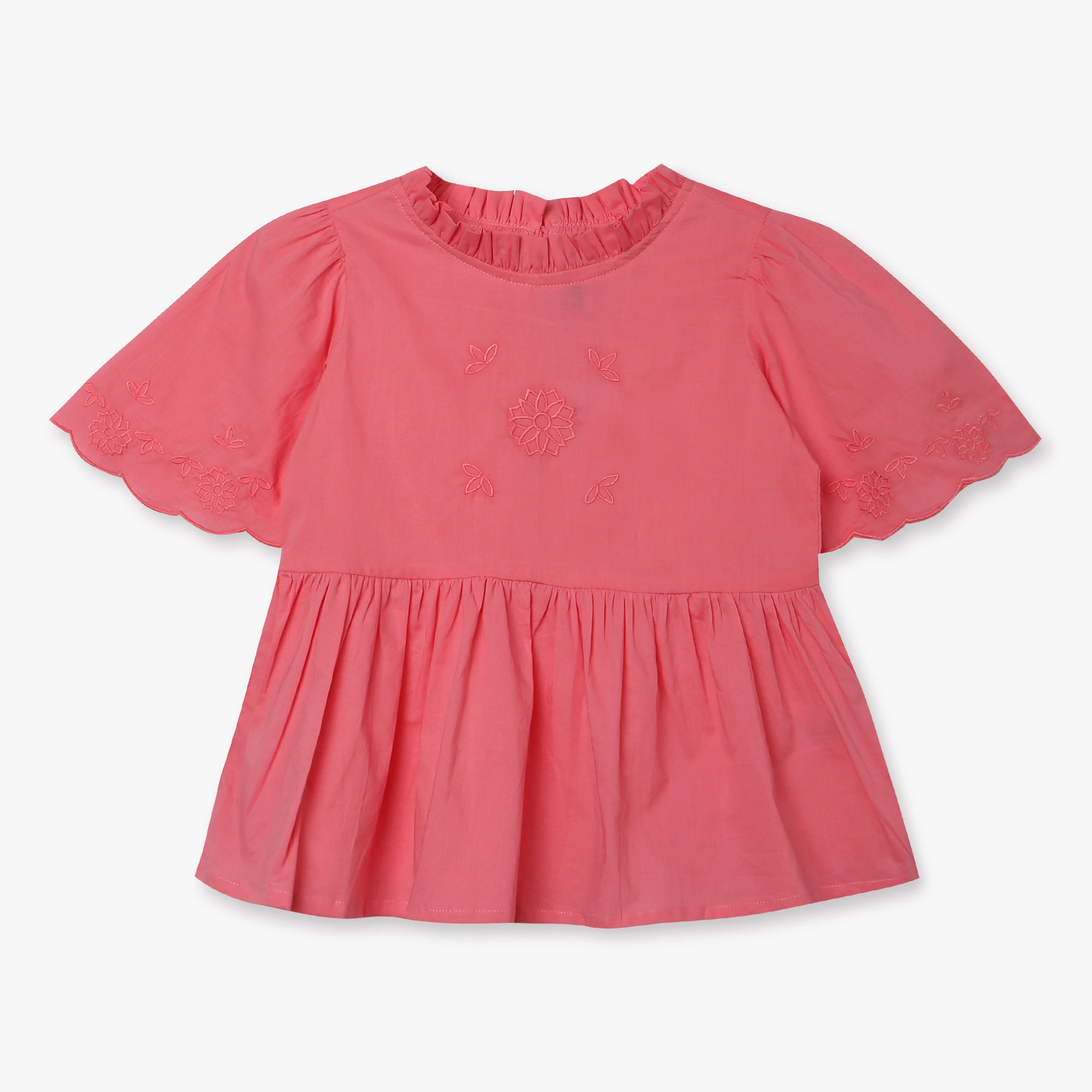 Girls Cotton Fabric Embroidered Top