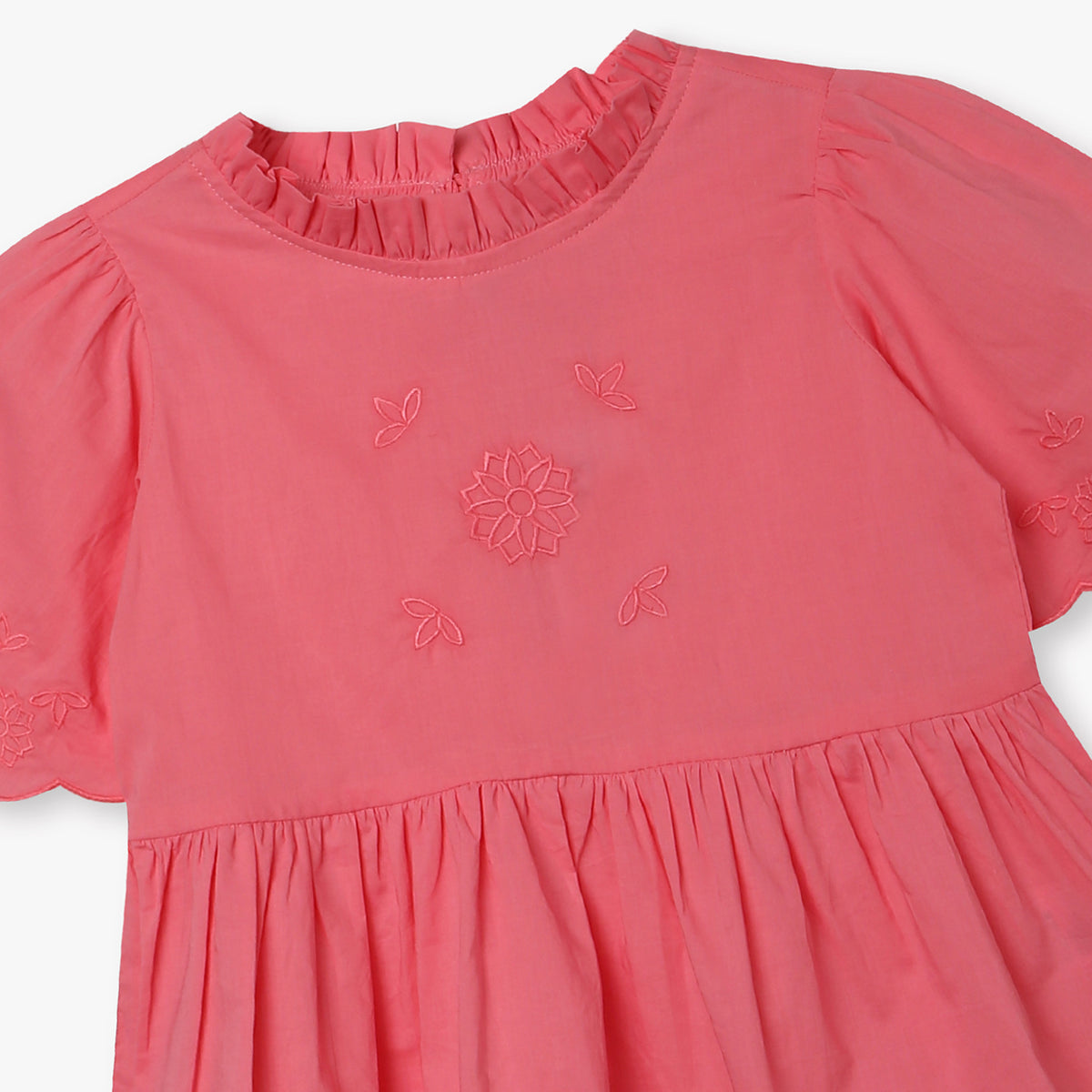 Girls Cotton Fabric Embroidered Top