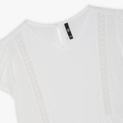 Girls Regular Fit Solid V-Neck Top