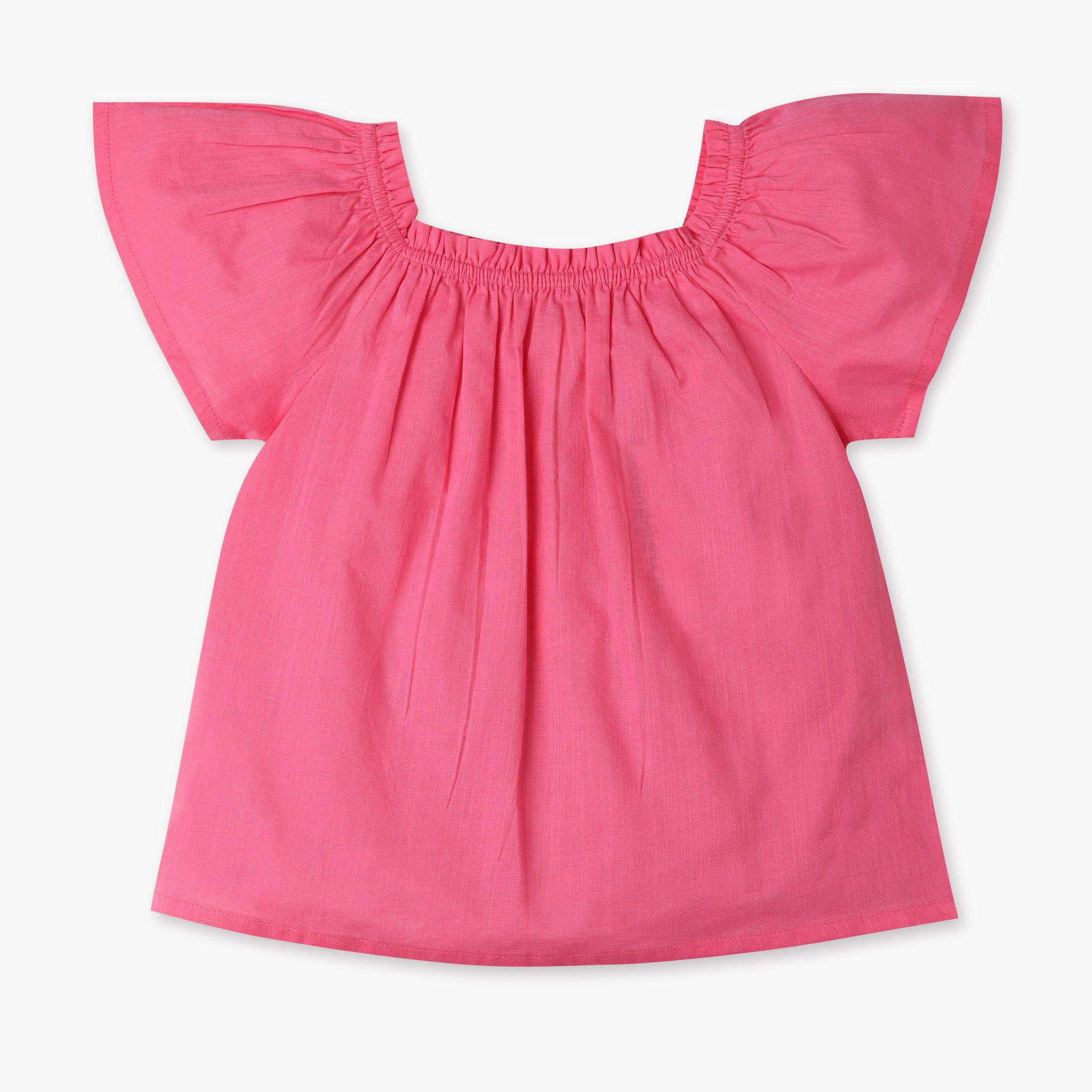 Girls Regular Fit Square Neck Solid Top