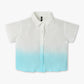 Girls Regular Fit Tie - Dye Shirt Collar Short Sleeve Top