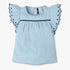 Girls Butterfly Sleeve Denim Top