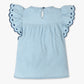 Girls Butterfly Sleeve Denim Top