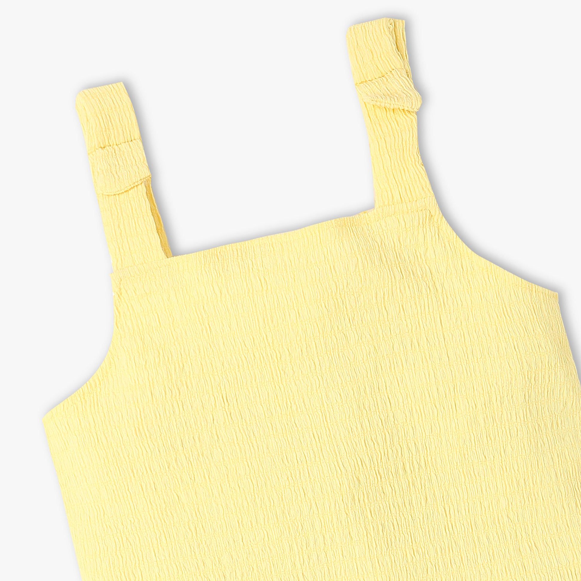 Girls Square Neck Sleeveless Solid Top