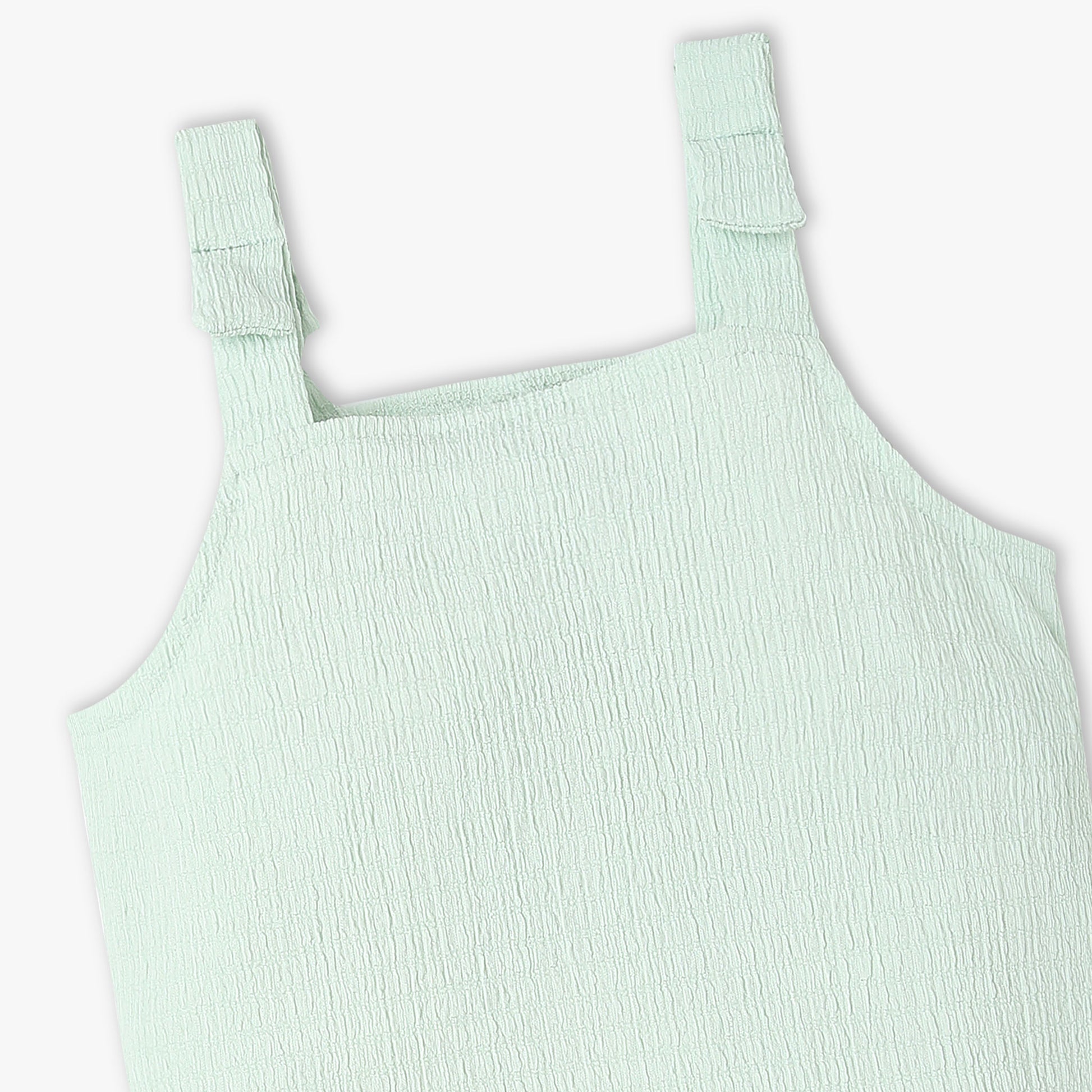 Girls Square Neck Sleeveless Solid Top