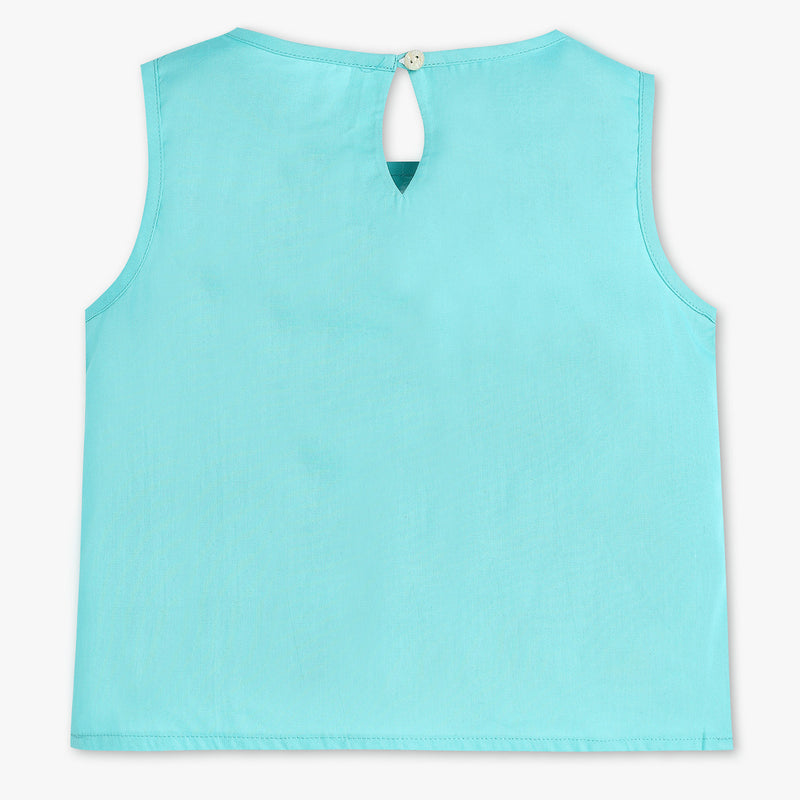 Buy Girls Regular Fit Embroidered Sleeveless Top  - Style Union