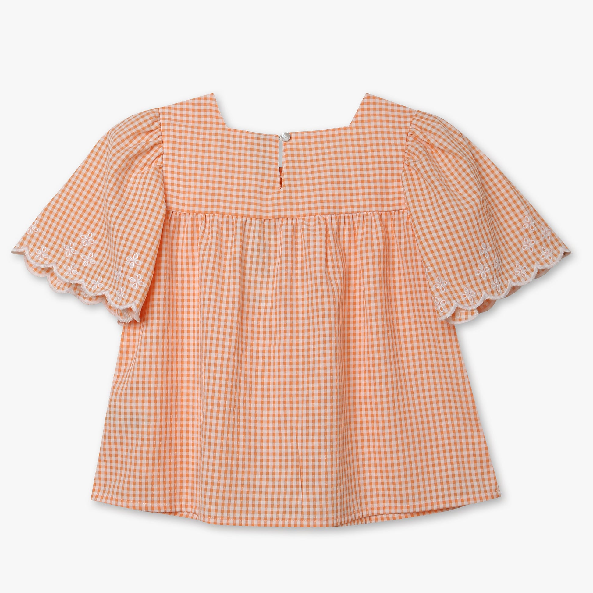 Girls Cotton Fabric Checkered Top
