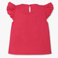 Girls Cotton Fabric Ruffle Sleeve Top