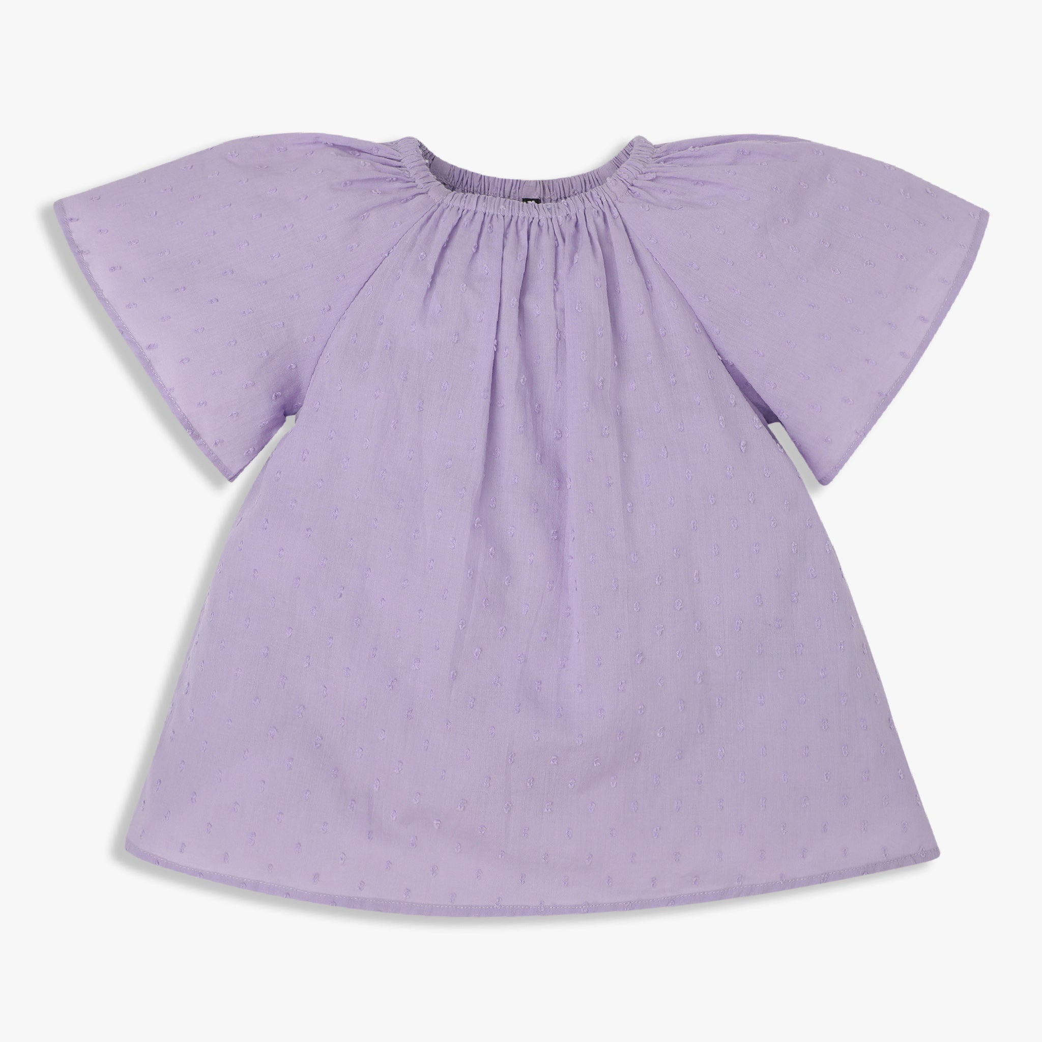 Girls Round Neck Woven Top