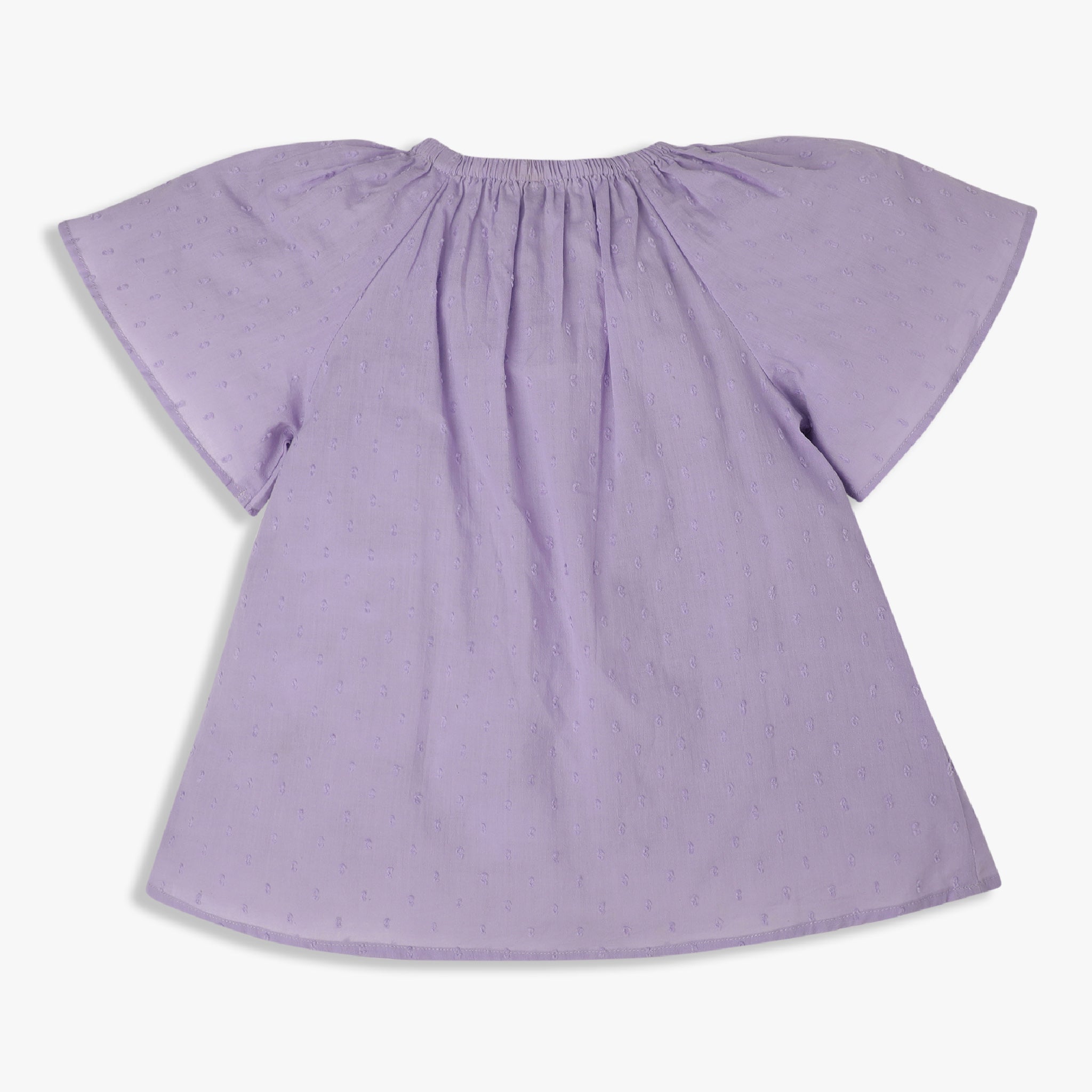 Girls Round Neck Woven Top