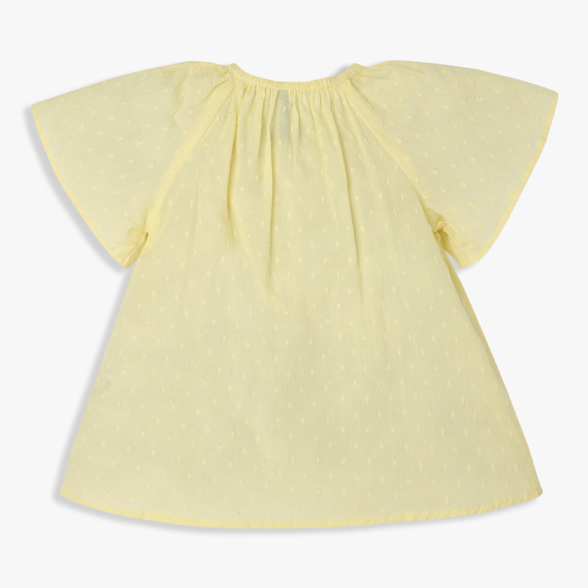 Girls Round Neck Woven Top