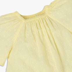 Girls Round Neck Woven Top