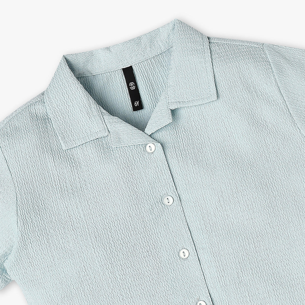 Girls Structured Camp Collar A-Line Top