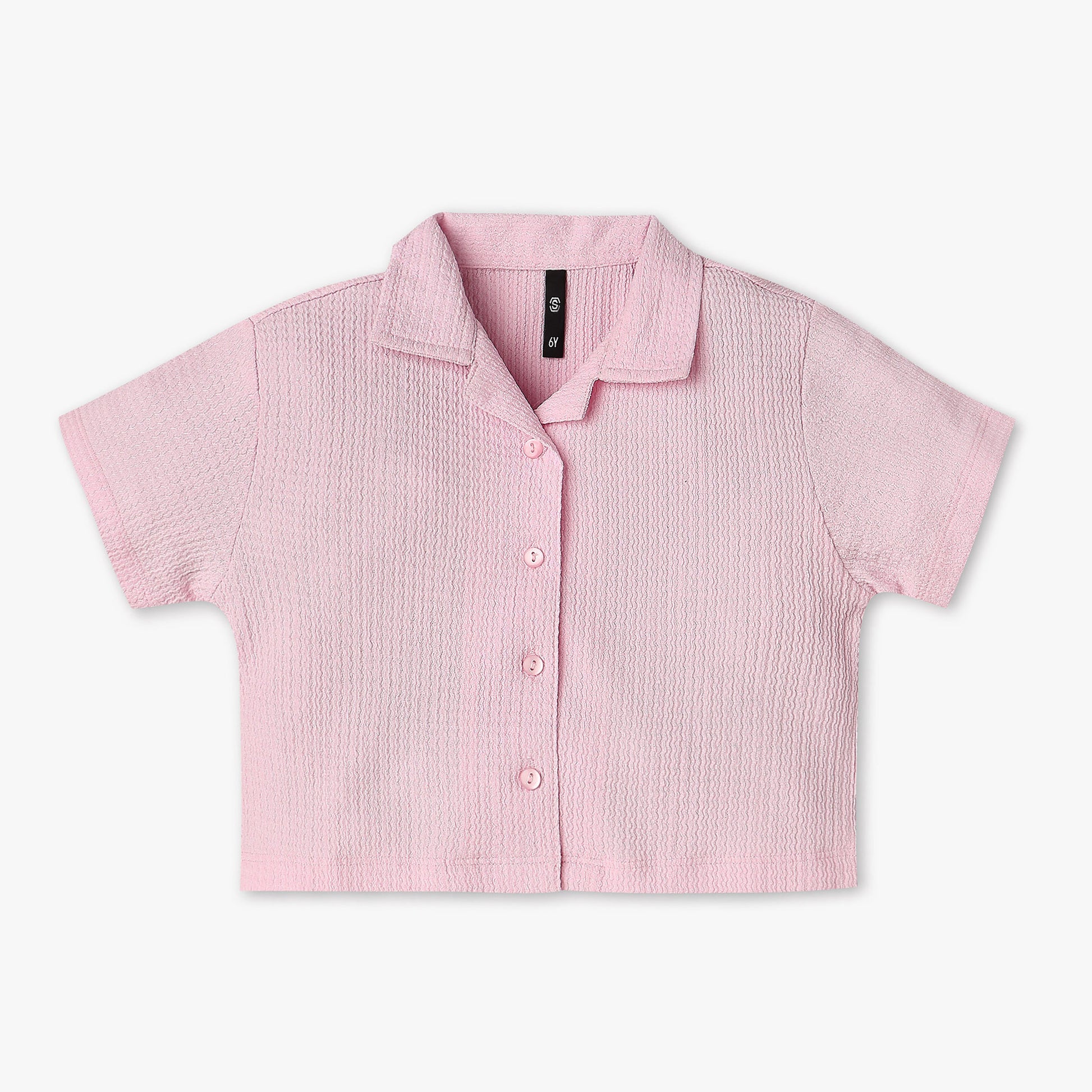 Girls Structured Camp Collar A-Line Top