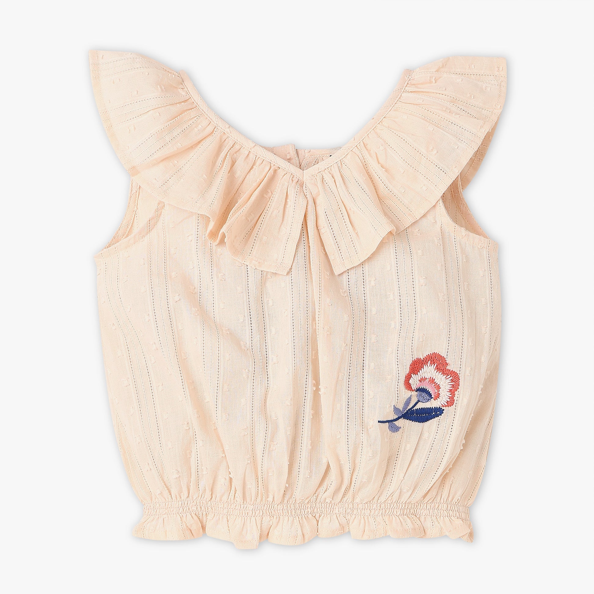 Girls Solid Woven Sleeveless Top