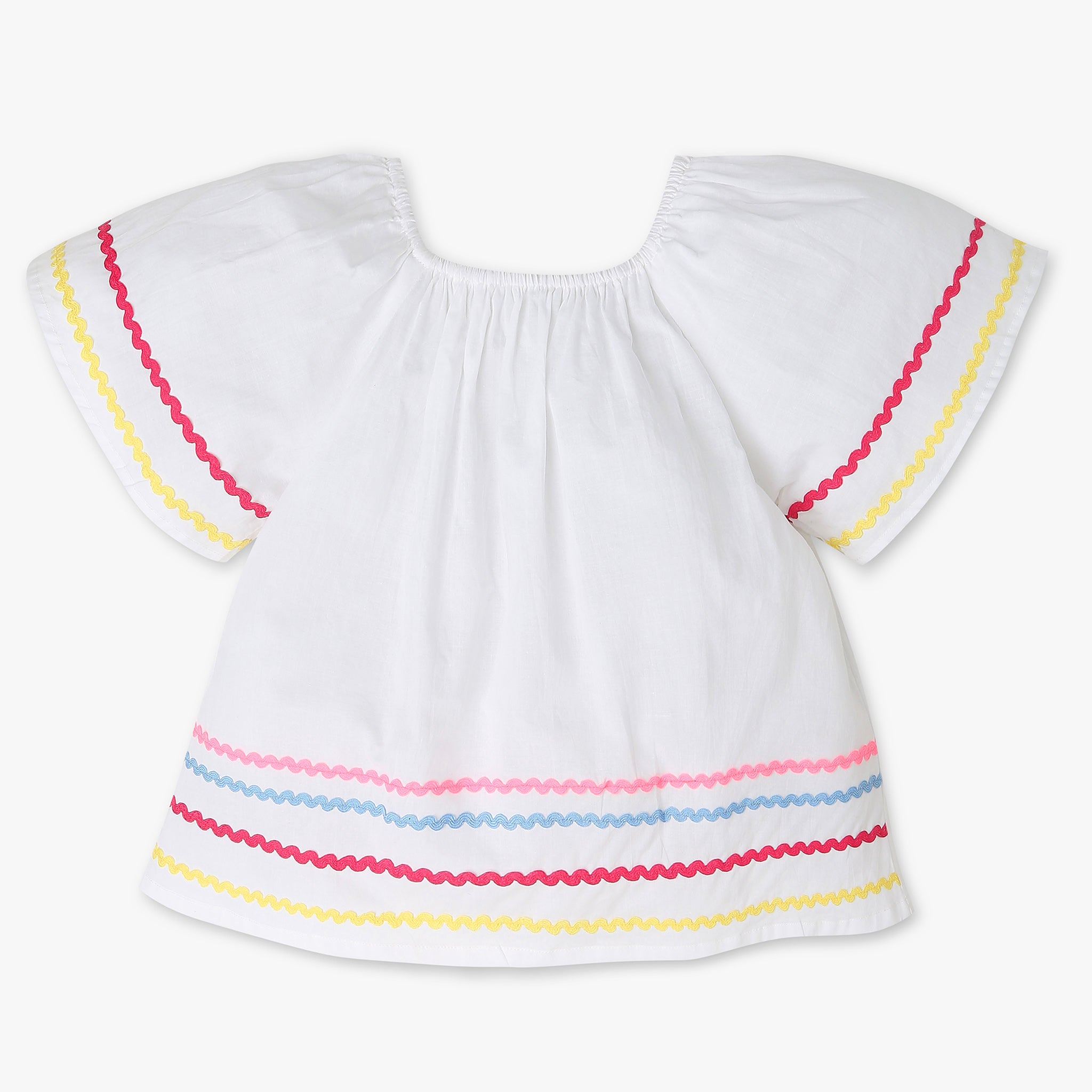 Girls Pleated Woven Top