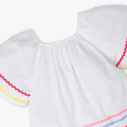 Girls Pleated Woven Top