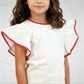 Girls Cotton Hi-Low Pleated Top
