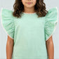 Girls Cotton Hi-Low Pleated Top