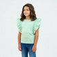 Girls Cotton Hi-Low Pleated Top
