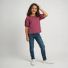 Girls Cotton Hi-Low Pleated Top